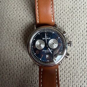 41mm Shinola chronograph Runwell. Midnight blue dial.